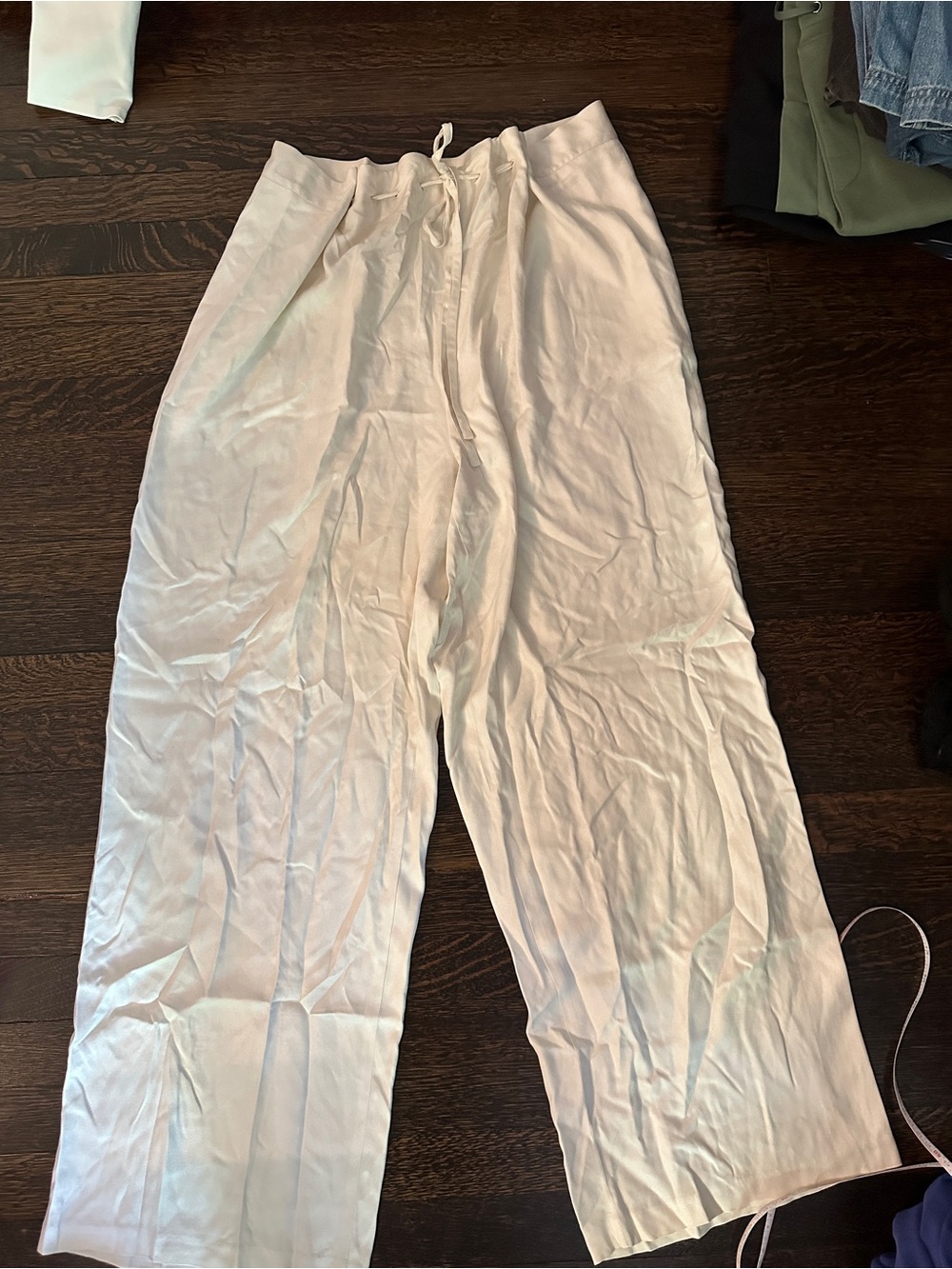 henri bendel Wide-Leg Drawstring Silk Pants